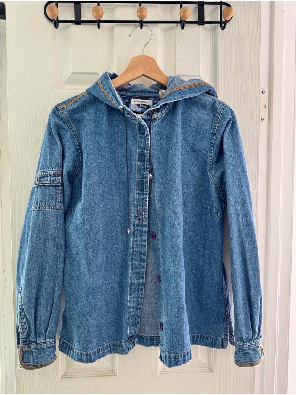 Wrangler Blue Denim Hooded Jacket